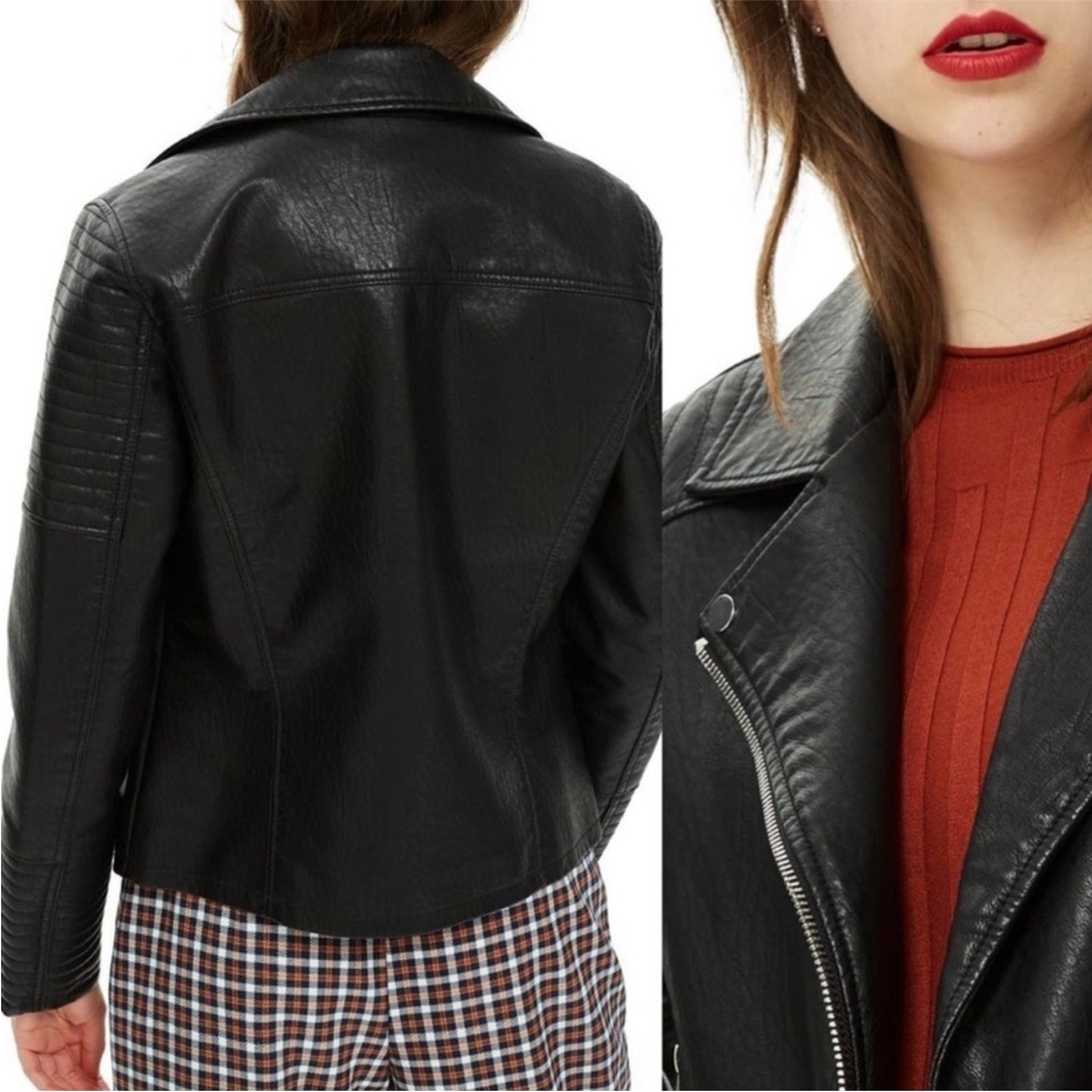 Topshop Rosa Biker Jacket - Picture 2 of 15